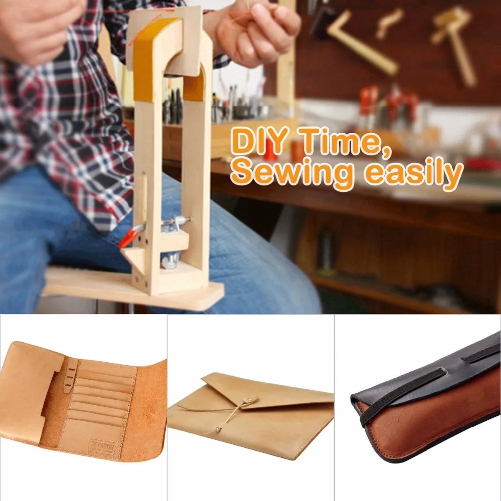 Wood Leathercraft Hand Stitching Leather Craft Lacing Sewing Pony Horse Clamp for Leathercraft Sewing DIY Table Desktop Tool