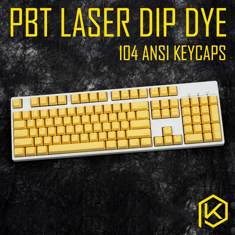 

PBT laser Keycaps dip dye pink keycaps in OEM Profile With Cherry MX Stems PBT plastic for ikbc filco ducky 104 yellow