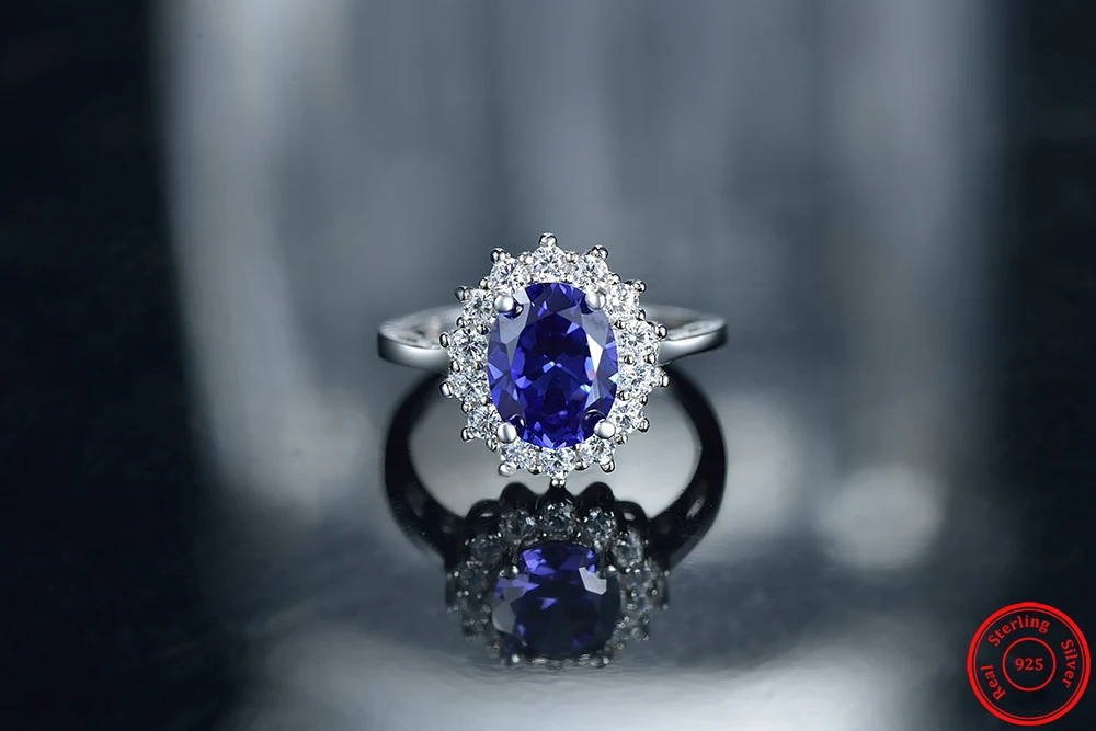 2.0Ct модное Настоящее однотонное 925 пробы Серебряное кольцо, Модный женский подарок, 5А циркониевое ювелирное изделие, фирменное обручальное серебряное кольцо