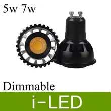 Затемнения светодиодный лампы Gu10 Mr16 Cob Светодиодный прожектор 5 w 7 w Светодиодный точечный светильник CRI85 650lm Теплый Холодный белый AC85-265v 12В CE& по ограничению на использование опасных материалов в производстве