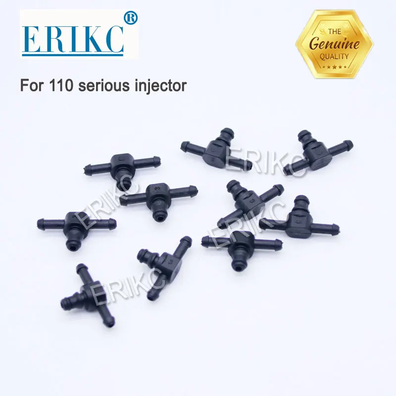 

ERIKC Common Rail Injector Return Oil Backflow Pipe Connector Iron Two way and Tee Joint Fitting for Bosch Injector 10pieces/bag