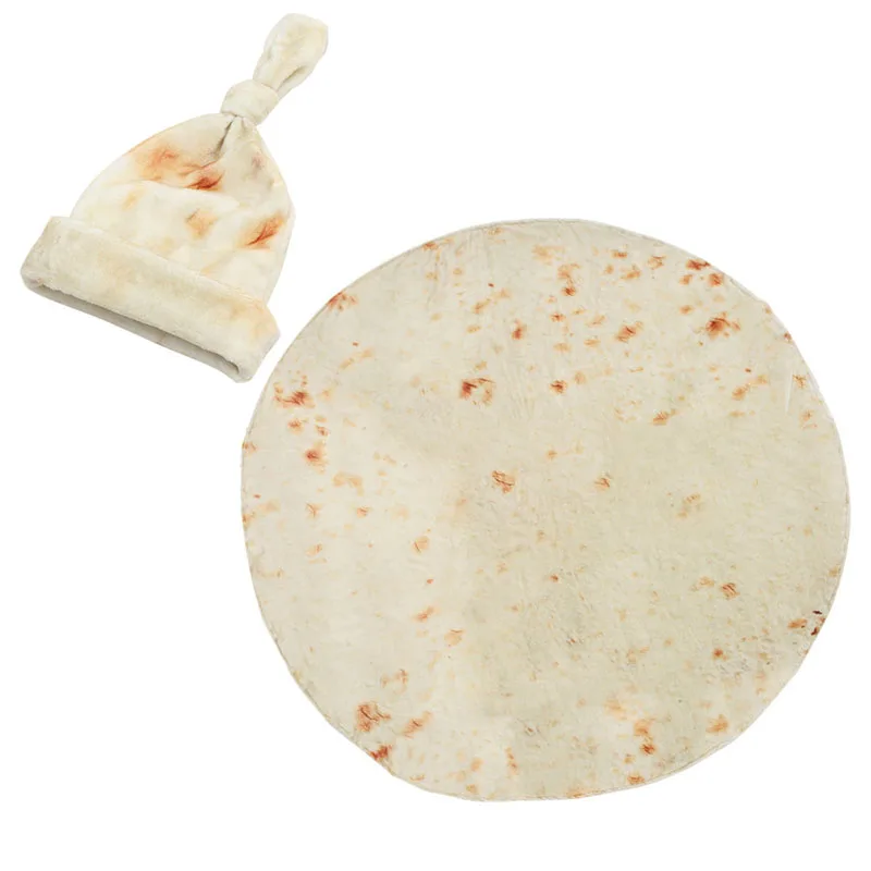 122/155/182 см круглая мягкая флисовая пеленка burrito для малышей, шляпа Tortilla для новорожденных, реквизит для фотосессии, постельные принадлежности для младенцев