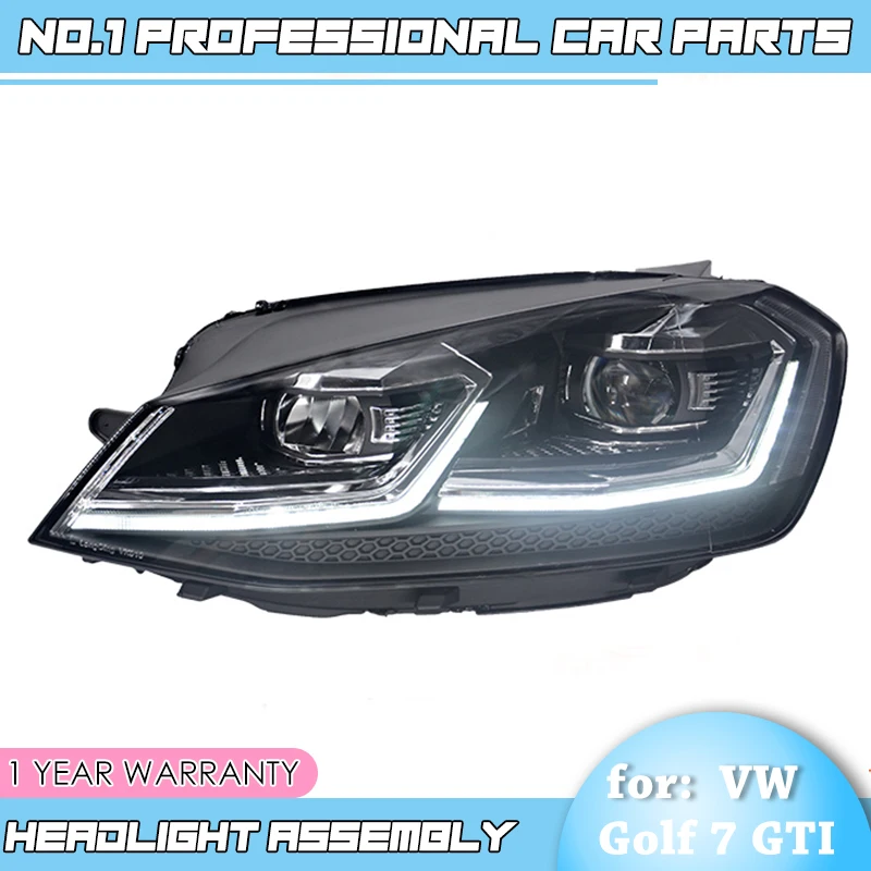 

for VW GOLF 7 MK7 Upgrade to MK7.5 Design Golf 7.5 Headlights LED Headlight DRL Bi-Xenon Lens Double U Car Styling Head Lamp
