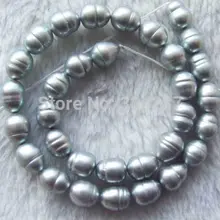 15 дюймов 10x12 мм серые пресноводные жемчужные цилиндрические бусины