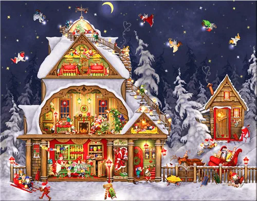 5d diy diamond painting cross stitch square christmas home full 3d embroidery needleworks decor | Дом и сад