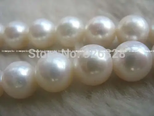 

wholesale freshwater pearl round AAA high luster 9-10mm 15" loose beads