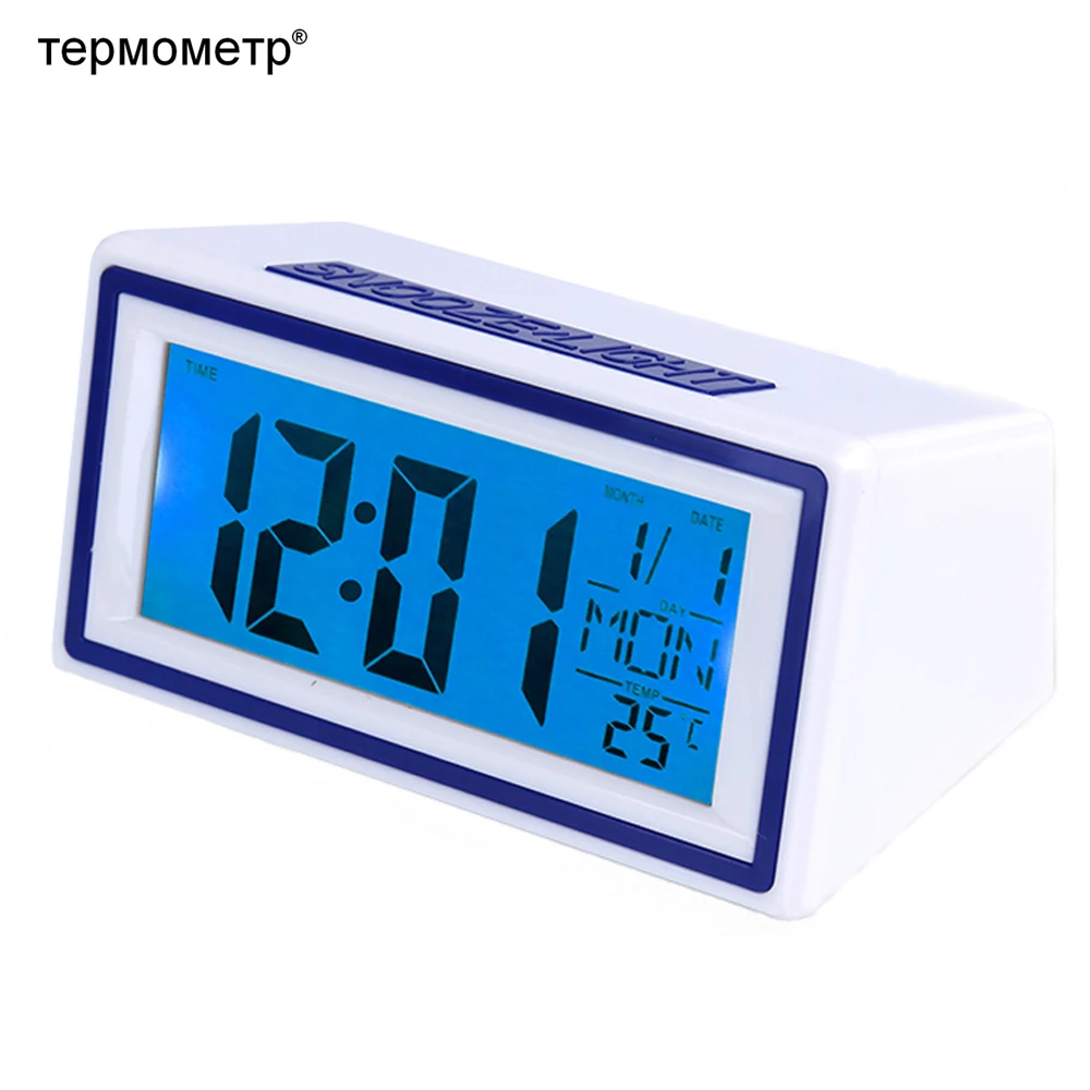 

Gift Ideas Sound Control Digital Travelling Alarm Clock Desk Table Mini Car Clock with Temperature Thermometer Calendar Timer
