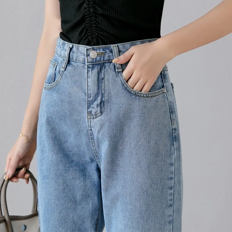 LIBERJOG High Waist Women Jeans Harem Pants Loose Autumn New Ankle-length Denim Trousers Thin Straight Women Pencil Pants