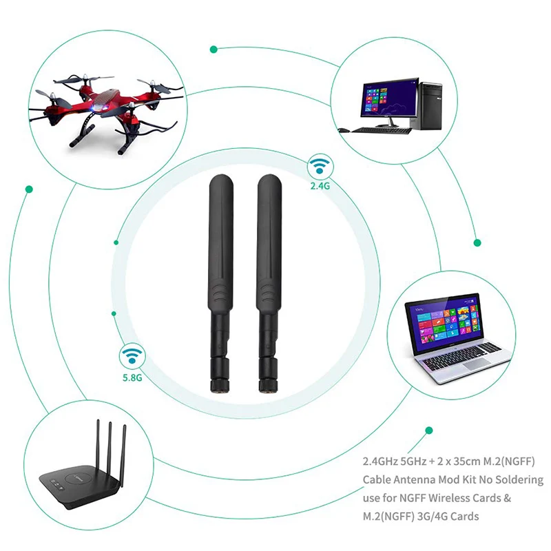 2pcs 2,4 GHz 5,8 Ghz 5G wifi антенна 2,4 ghz 8dBi SMA штекер двухдиапазонный 2,4G 5,8G 5G wi fi антенна беспроводной маршрутизатор antena