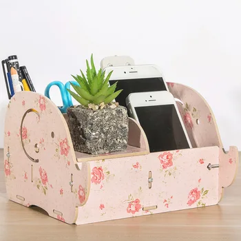 

1PC Creative Wooden Cute Students Multifunctional Storage Manual Assembly Pen Holder Bracket Office Supplies