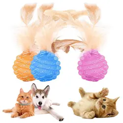 1 шт., креативный шар в форме ананаса, игрушка для домашних животных, Интерактивная линия для кошек, шар с перьями, шар для фитнеса с