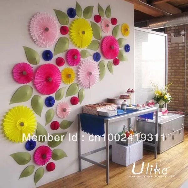 10 50ps lot free shipping honeycomb flower lantern fan design paper design flower