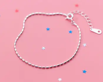 

(1mm very Thin )1pc 100% Real. 925 Sterling Silver Fine Jewelry beads Chain Bracelet GTLS527