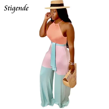 

Stigende Fashion Women Casual Wide Leg Sleeveless Jumpsuit Summer Bodycon Sexy Halter Jumpsuit Bandage Party Jumpsuit Clubwear