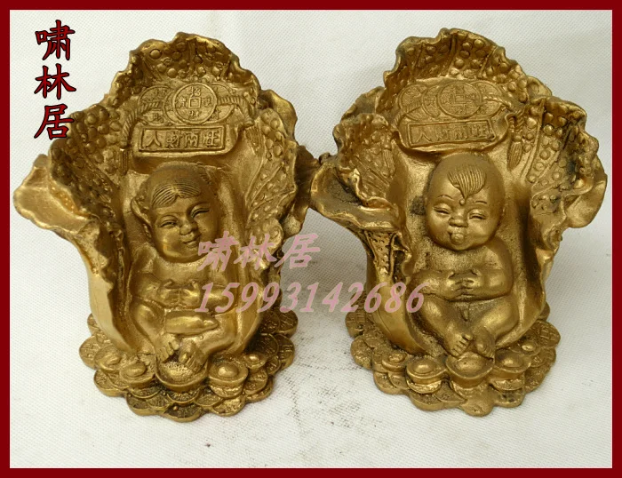 

Carving Work of Art Bronze copper decoration a pair of lucky crafts