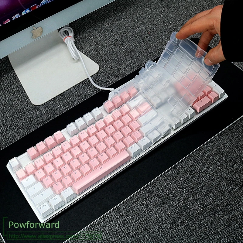 Waterproof Keyboard Cover Protector Skin For Ajazz AK35i AK40S AK47 AK49 AK510 AK60 87 104 key keyboard covers - Цвет: Clear 104keys