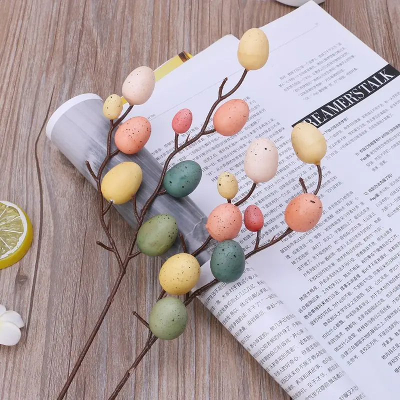 

Easter Egg Tree Decor Creative Branch With Painting Eggs Plastic Spring Party Supplies