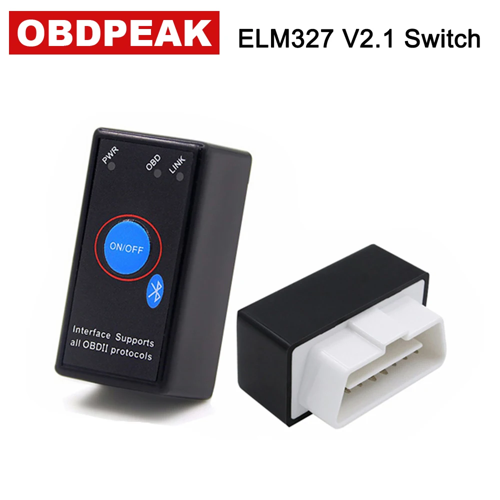 Super Mini ELM327 with switch ELM 327 Bluetooth OBD2 OBD II CAN-BUS Diagnostic Tool + Switch Works on Android Symbian Windows |