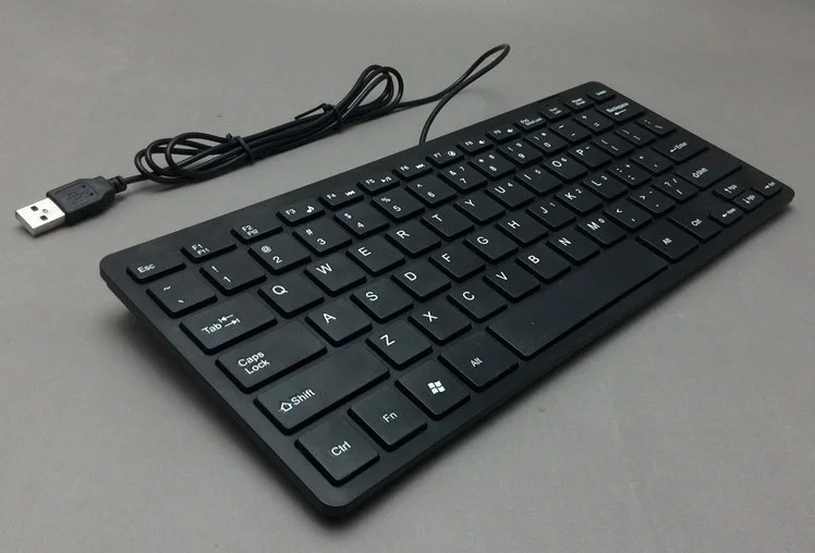 Ультра тонкая 78 клавиш Мини Портативная USB Проводная клавиатура для ПК