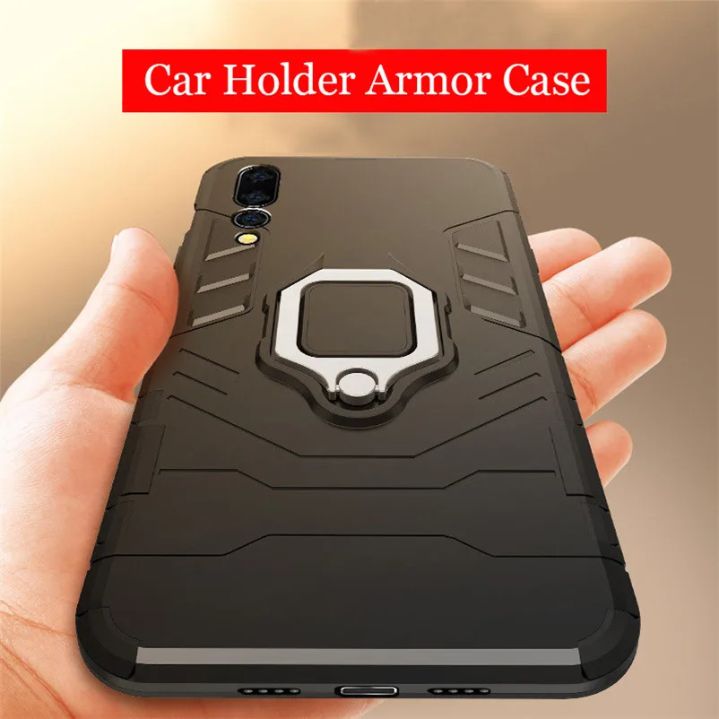 

Car Holder Armor Case For Huawei P20 P30 Lite Mate 9 10 20 Pro 20X P Smart 2019 Nova 3 3i 3e 4 4e 5 Ring Stand Shockproof Cover
