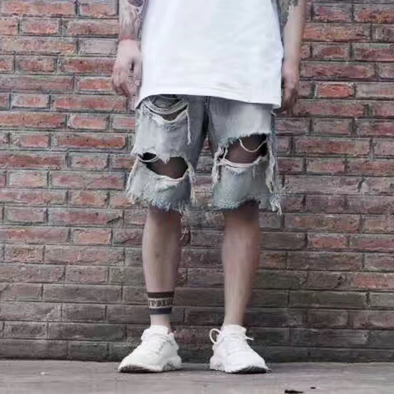 Pantalones cortos de estilo hip hop para hombre, Shorts cintura elástica, jeans Deshilachados, para correr, para verano, gran oferta, 2017|sweat shorts|shorts casualfashion shorts - AliExpress