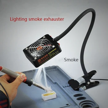

2 in 1 Lighting Smoke Exhauster Electric Iron Welding Fume Extractor Tool For Mobile Phone Maintenance Repair Soldering Rework