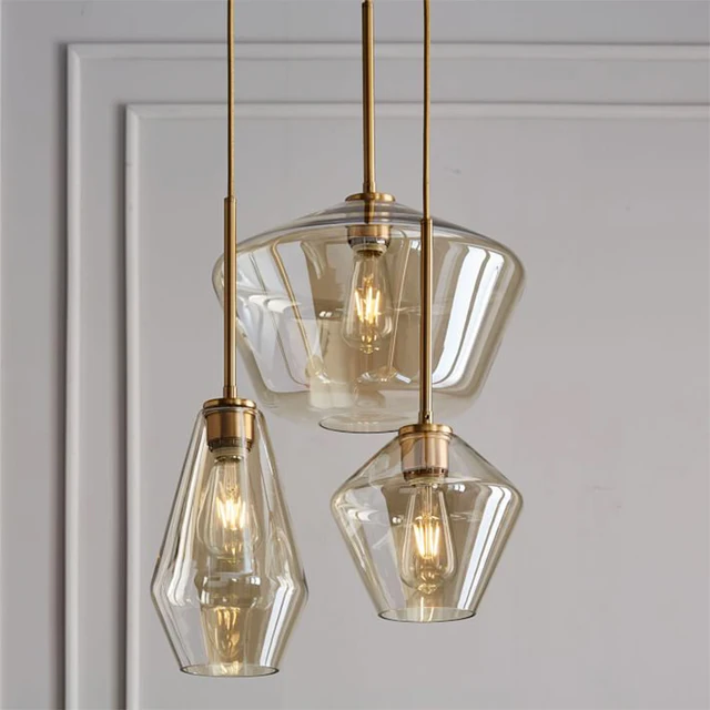 Lighting ÖNSKA Glass Diamond Shape Pendant Lights TRÖSKEL