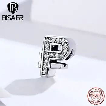 

BISAER Genuine 925 Sterling Silver Russian Ruble Silver Beads Charms fit for Women Bracelets DIY Jewelry Making ECC1271