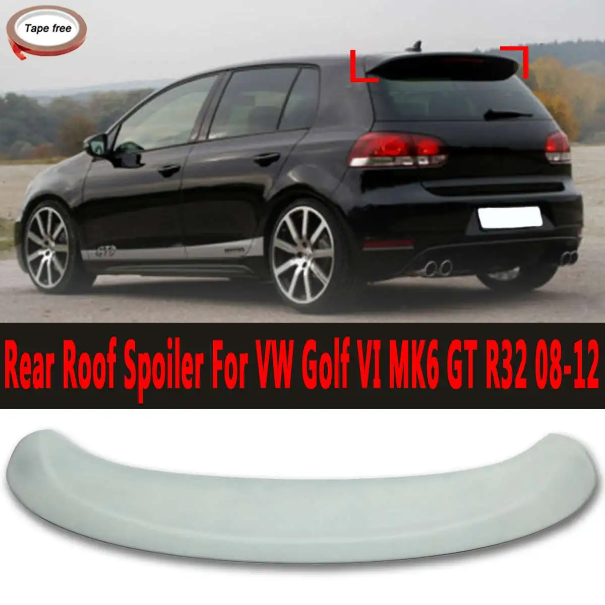 

Rear Trunk Roof Spoiler Boot Lip Wing Fits For VW for Golf VI MK6 GT R32 2008-2012