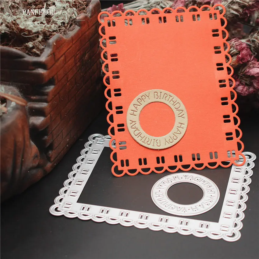 PANFELOU New 2018 Pattern circle and frame Scrapbooking DIY album cards paper die metal craft stencils punch cuts dies cutting | Дом и сад