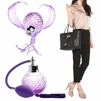 

Fashion 100ML Blue Vintage Perfume Bottle Atomizer Spray Refillable Glass Gift Pro