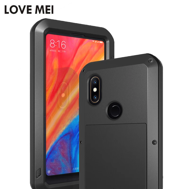 

LOVE MEI Powerful Metal Case for Xiaomi Mi MIX 2S Metal Aluminum+Silicon Shockproof Armor Cover for Xiaomi MIX 2S case Fundas