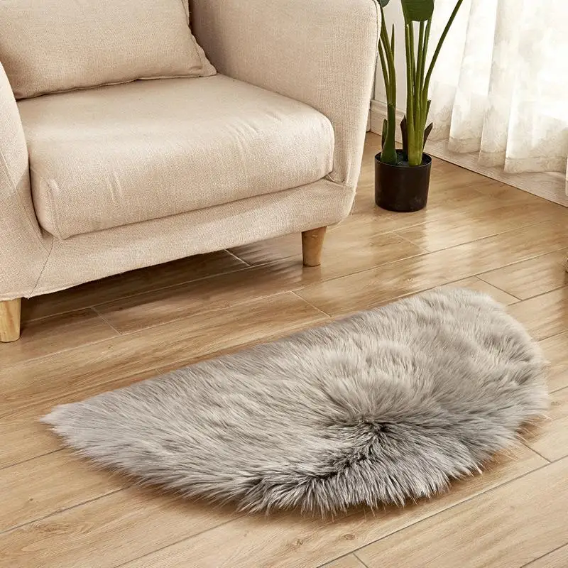 Rug Carpet Imitation Australian Wool European Door Mat Floor Semi-circular Sofa Living Room Bedside Carpet - Цвет: 9gray