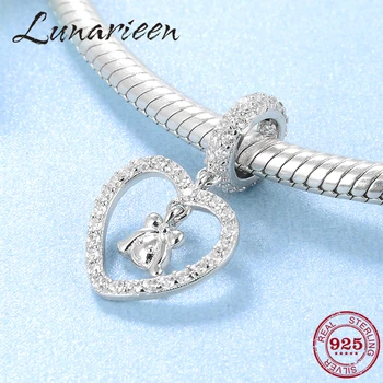 

New 925 Sterling Silver clear CZ bowknot girls head fine Pendants beads Fit Original Pandora Charm Bracelet Jewelry making