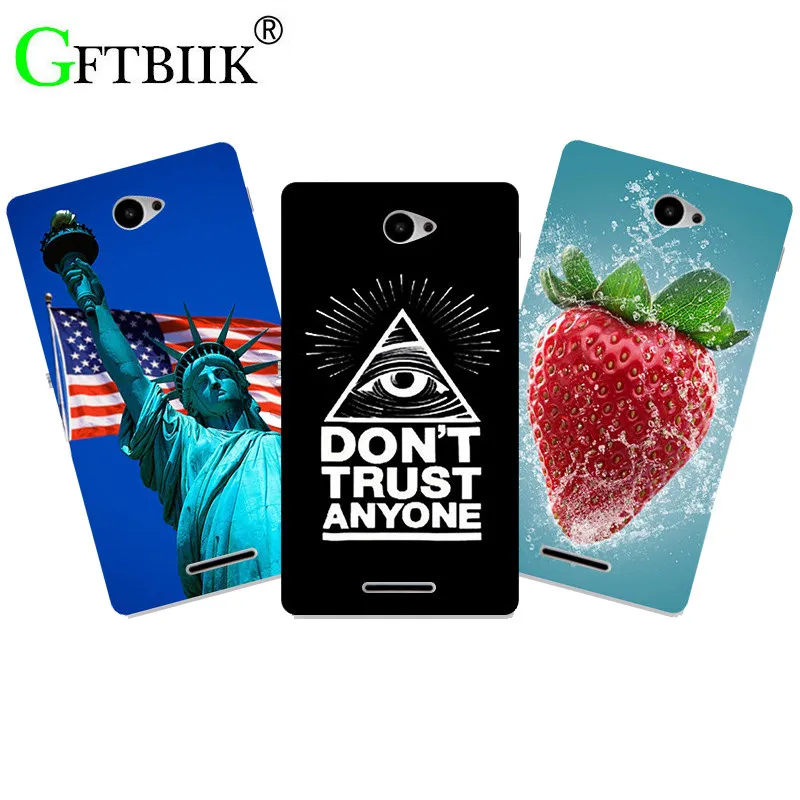 

Fashion Cute Cartoon Phone Case For Sony Xperia E4 E2104 E2105 E2114 E2115 E2124 Cover Animal Flower Flag Printing Back Shell