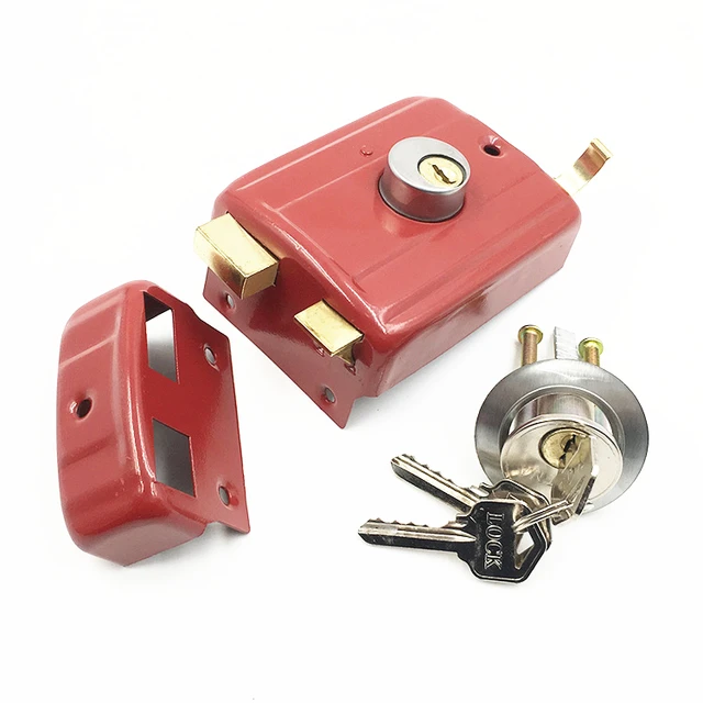 Security Anti theft Exterior Door Retro Red Locks Multiple Insurance ... Security Anti theft Exterior Door Retro Red Locks Multiple Insurance ...