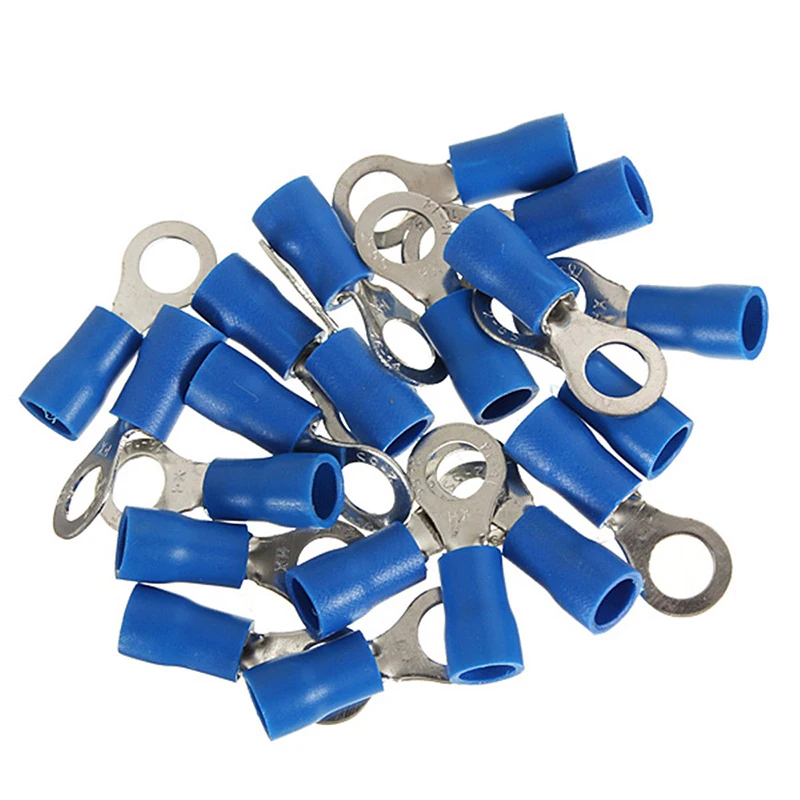 

20pcs Ring Ground Insulated Wire Connector Electrical Crimp Terminal 14-16AWG M5