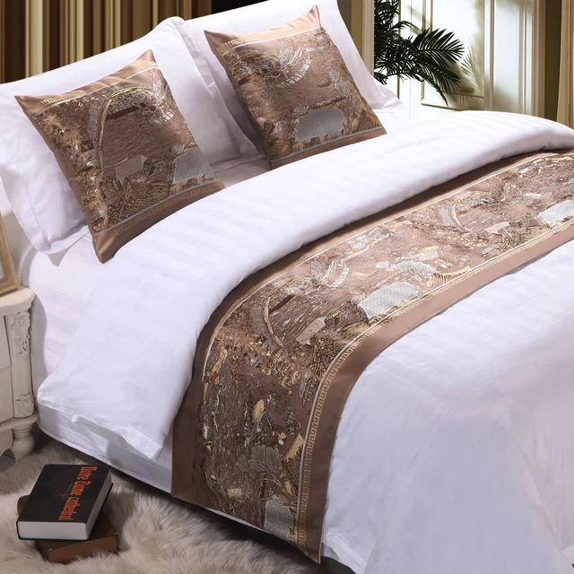 Buy RAYUAN Luxury Polyester Bedspread Bed Runner Throw