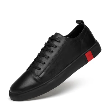 

GOXPACER Autumn Men Flats Mixed Color Men Shoes Young Trend Shoes Comfortable Lace-up Fashion Split Leather Flat Heel Shoes New