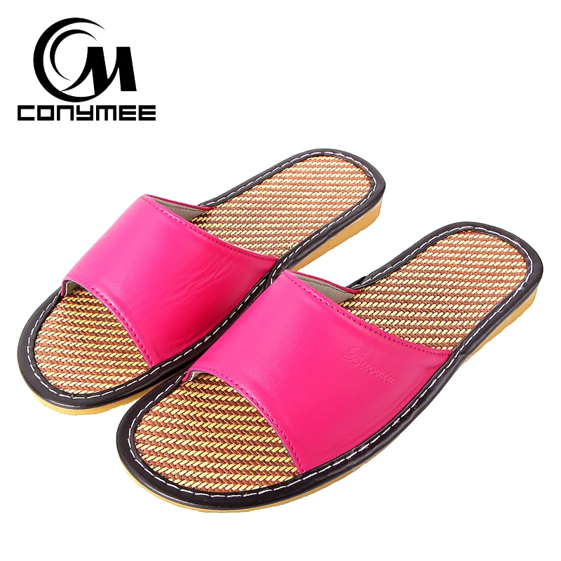 

CONYMEE Women Summer Shoes Beach Sandals Couples Indoor Home Slippers Non-Slip Casual Pantufas Female Genuine Leather Slipper
