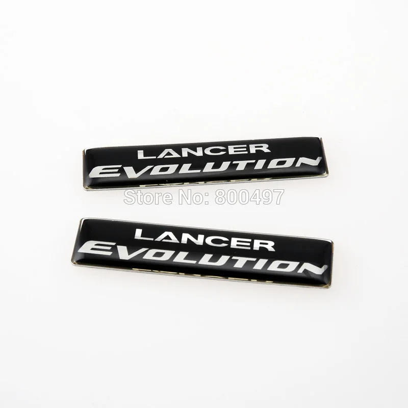 

2 x Newest 3D Car Styling Aluminum Glue Decal Car Emblem Car Accessories Adhesive Badge for Mitsubishi Lancer EVO Evolution