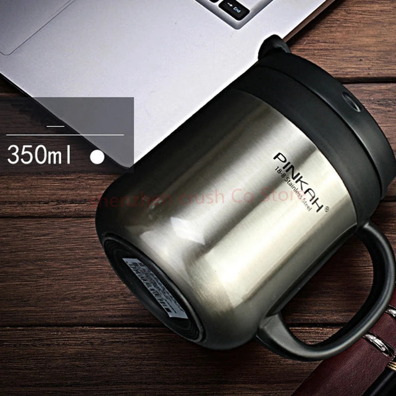 350ml 10 шт., термосы из нержавеющей стали, 400 мл, 304 мл, Офисная чашка с ручкой и крышкой, термос, термосы для офиса - Цвет: 350ml