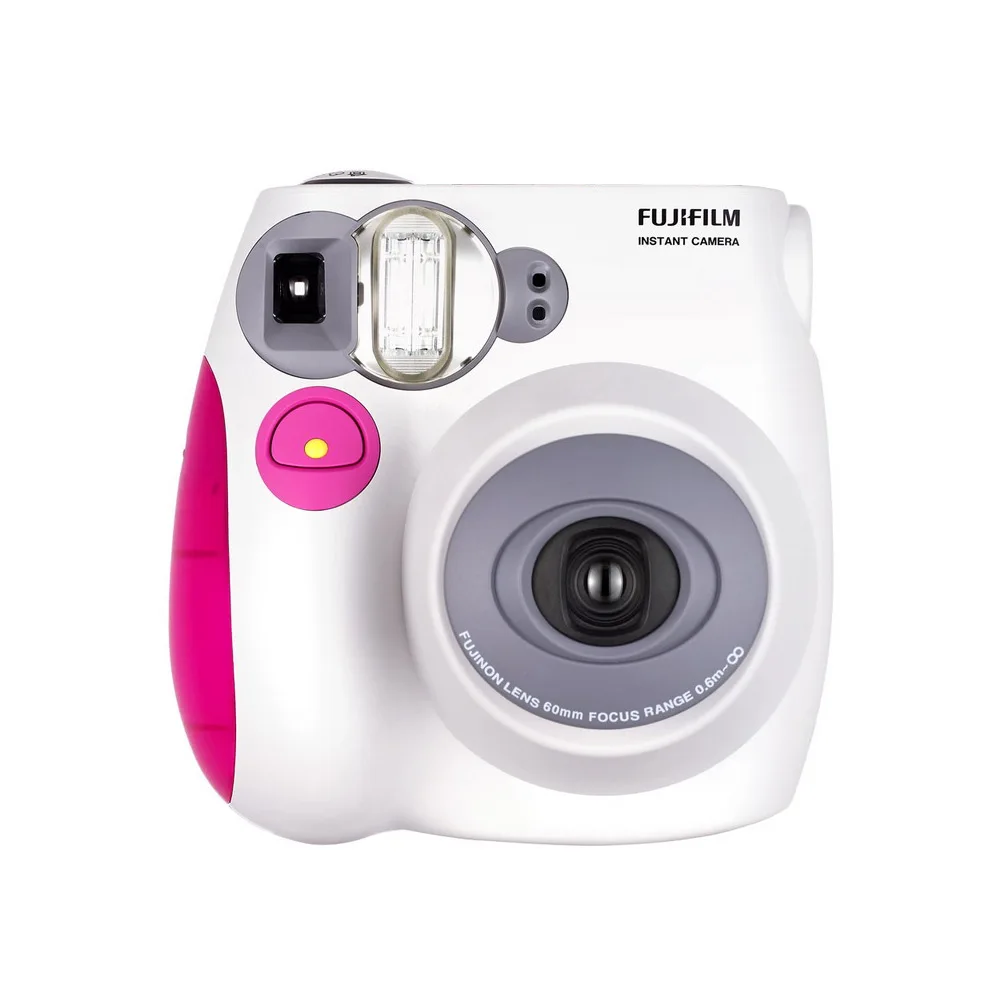 Fujifilm Instax Mini7s мгновенная камера пленочная камера с батареей ремешок на запястье День рождения Рождество год фестиваль подарок для мальчиков девочек - Цвет: pink and white