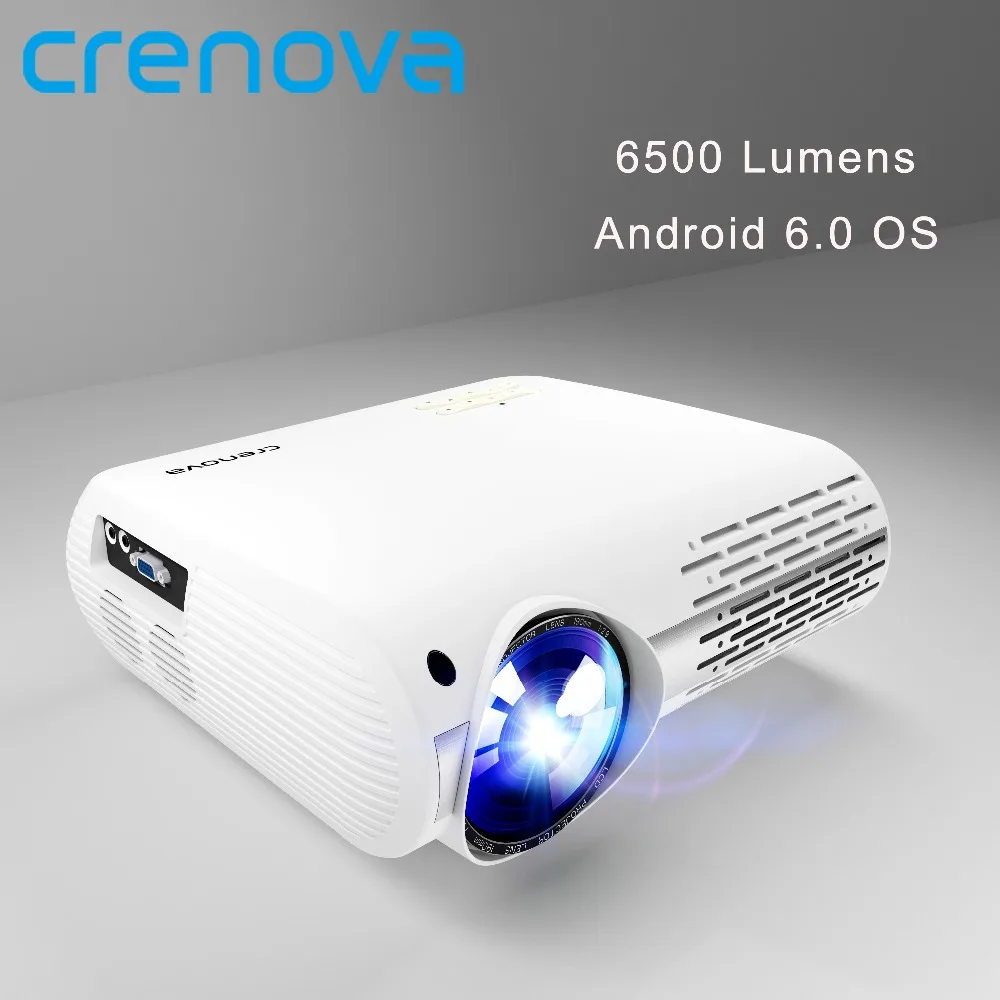 CRENOVA 6500 Lumens Home Theater Projectors For Full HD 4K*2K Movies With Android 6.0 OS WIFI Bluetooth Led Projector Proyector