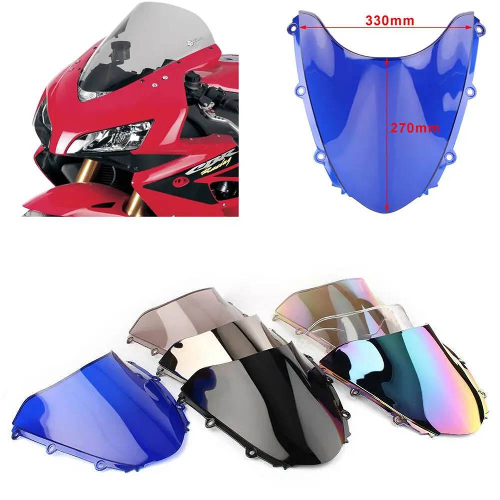 Мотоцикл Черный лобовое стекло ветрового стекла двойной пузырь для Honda CBR1000RR CBR 1000RR 2004 2005 2006 2007
