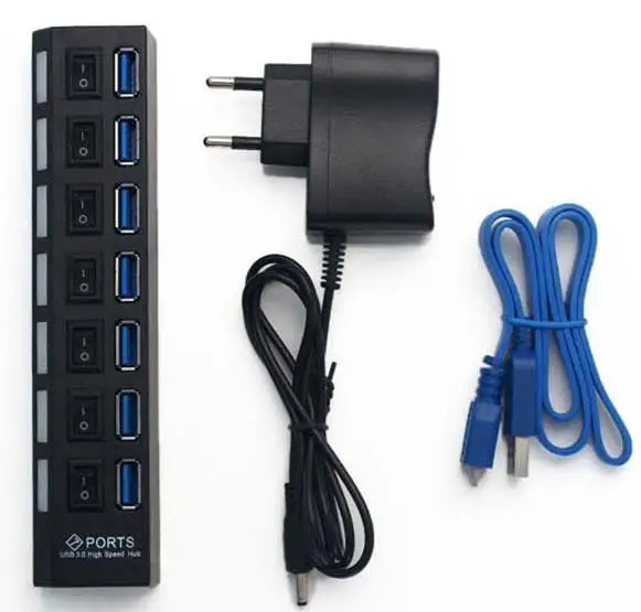 Best Value 2016NEW USB HUB 3.0 Super Speed 5Gbps 7 Ports USB 3.0 HUB USB Splitter With On/Off Switch Platooninsert For Computer Peripherals