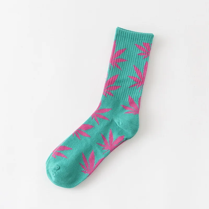 1 pair Men's Fashion Business Weed Hemp Cotton Socks Street Fashion Skateboard Couple Girls Harajuku Trend Socks Give Men a Gift - Цвет: lvfen