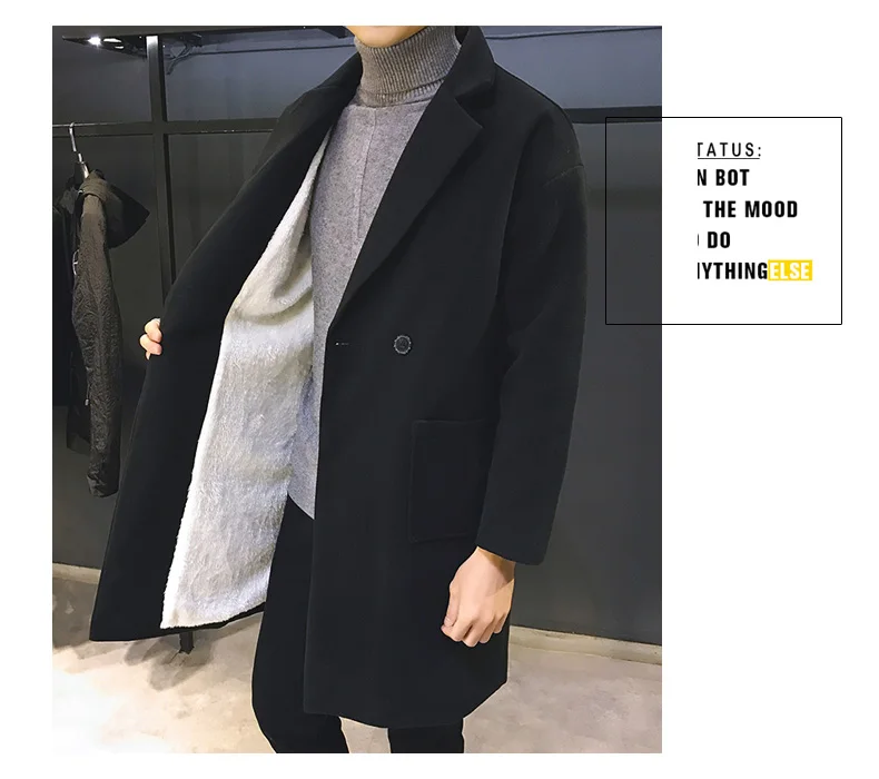 MRMT 2018 бренд Для Мужчин's Повседневное средней длины и бархат пальто для мужчин утолщение свободные шерстяные верхняя одежда Костюмы Гар Для