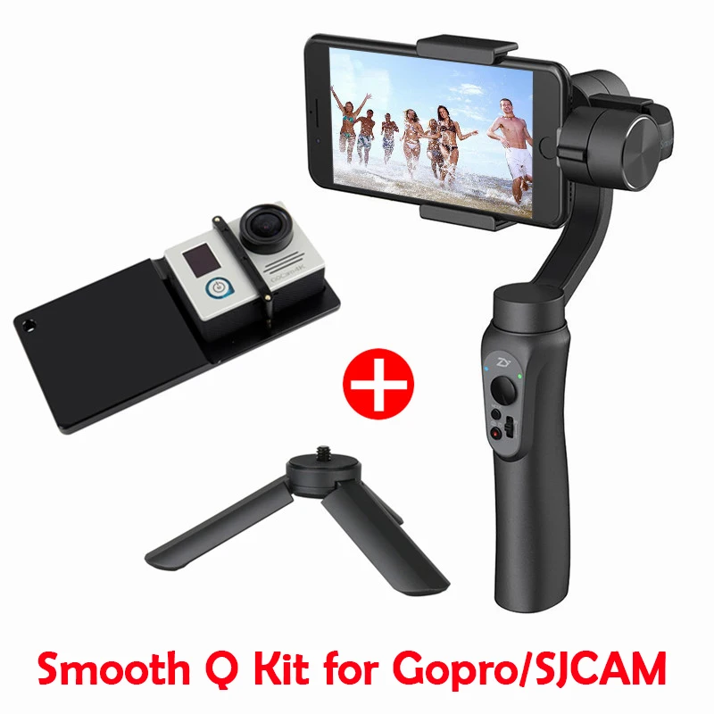 Zhiyun Smooth Q 3 Axis Gimbal Stabilizer with Boya BY MM1 microphone Kit Vlogging following shoot