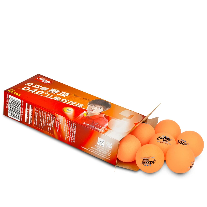 DHS New 3-Star D40+(Orange) Table Tennis Balls(3 Star Seamed ABS Balls) Plastic Poly Ping Pong Balls